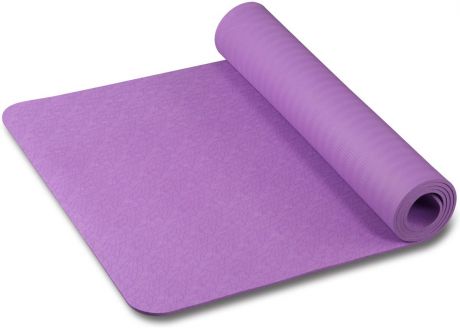 Коврик для йоги и фитнеса Indigo, фиолетовый с рисунком, 173 х 61 х 0,6 см