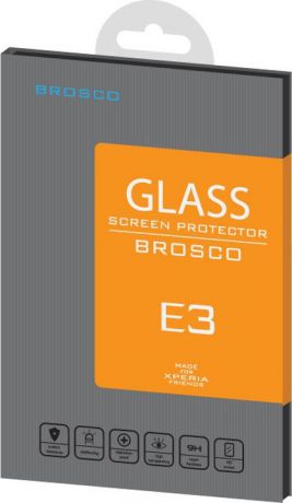 Защитное стекло Brosco для Sony Xperia E3, прозрачный