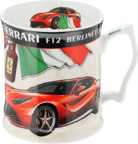 Кружка Carmani Ретро автомобили "Феррари F12", CAR2-016-7105, бежевый, красный, 440 мл