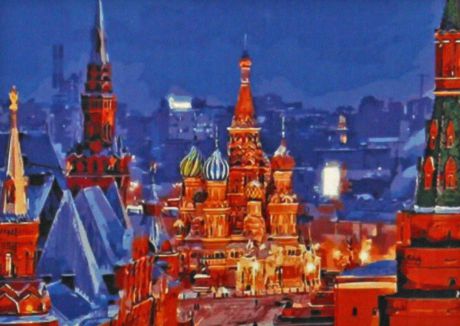 Набор для живописи Рыжий кот "Ночная Москва", 50 х 40 см