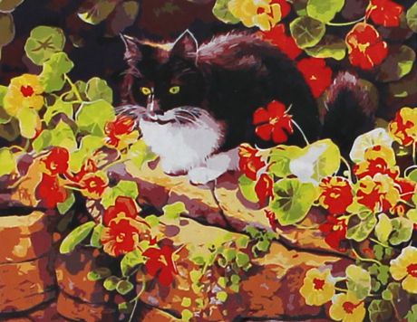 Набор для живописи Рыжий кот "Кот в саду", 50 х 40 см