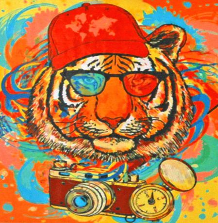 Набор для живописи Рыжий кот "Тигр в очках", 50 х 40 см