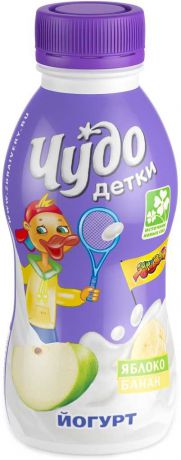 Йогурт питьевой 2,2% Чудо Детки Яблоко-Банан, 200 г