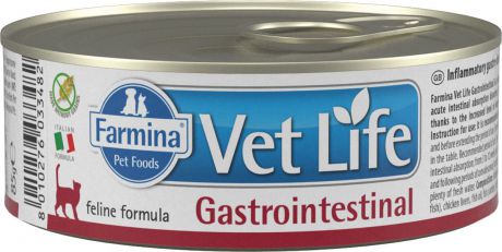 Корм консервированный Farmina Vet Life Gastrointestinal для кошек, паштет, 85 г
