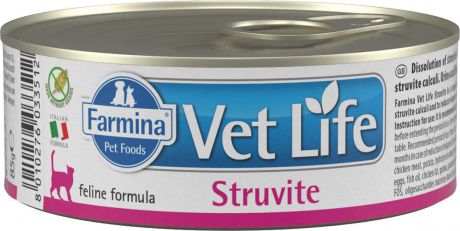 Корм консервированный Farmina Vet Life Struvite для кошек, паштет, 85 г