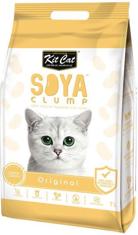 Наполнитель для кошачьих туалетов Kit Cat Soya Clump Original, комкующийся, 7 л