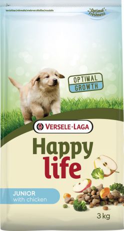 Корм сухой Versele-Laga Happy Life, для щенков, с курицей, 3 кг