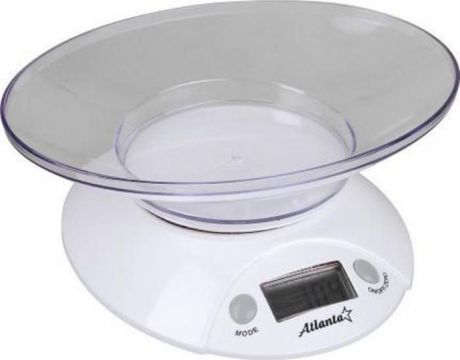 Весы кухонные Atlanta ATH-803, с чашей, белый