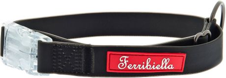 Ошейник для собак Ferribiella Collare Fun Flat, 47221, черный, обхват шеи 20-30 см