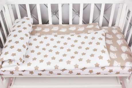 Комплект постельного белья детский AmaroBaby Baby Boom, пряники, коричневый, бязь, 3 предмета