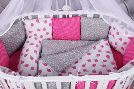 Комплект белья в кроватку AmaroBaby Sweet, бязь, 15 предметов