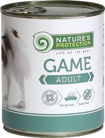 Консервы Nature’s Protection Adult Game для собак, дичь, 800 г