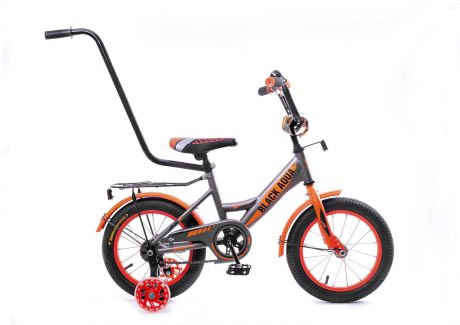 Велосипед детский Black Aqua, НН-1801, со светящимися колесами, колесо 18", серый, оранжевый