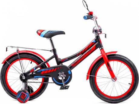 Велосипед детский Black Aqua Lucky, KG1218, с ручкой, колесо 12", черный, красный