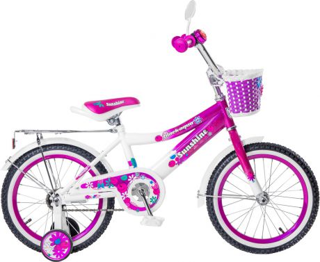 Велосипед детский Black Aqua Sunshine, KG1422, с ручкой, со светящимися колесами, колесо 14", малиновый