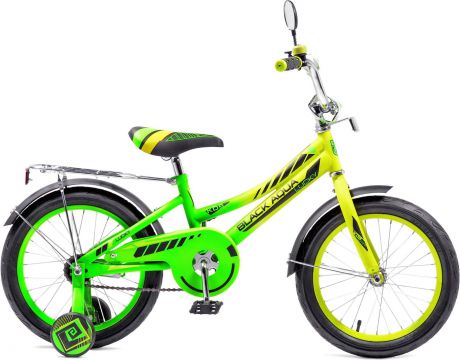 Велосипед детский Black Aqua Lucky, KG1218, с ручкой, колесо 12", лимонный, салатовый