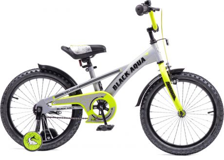Велосипед детский Black Aqua Velorun, KG1819, колесо 18", серый, лимонный