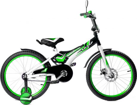 Велосипед детский Black Aqua Sharp, KG1810, со светящимися колесами, колесо 18", зеленый