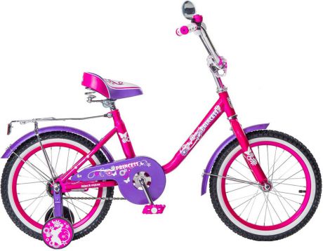 Велосипед детский Black Aqua Princess, KG1202, с ручкой, колесо 12", розовый, сиреневый
