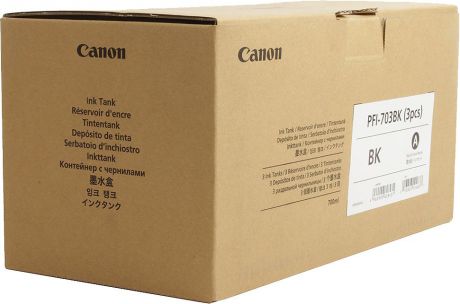 Картридж Canon PFI-703 BK для плоттера iPF815/825. Черный. 700 мл.