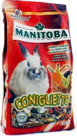 Корм сухой Manitoba Coniglietto, для кроликов, с фруктами, 1 кг