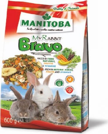 Корм сухой Manitoba My Rabbit Bravo, для карликовых кроликов, 600 г