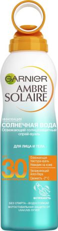 Спрей-вуаль освежающий Garnier Ambre Solaire "Солнечная вода", с алоэ вера, SPF 30, 200 мл