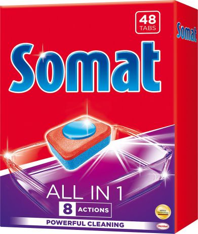 Таблетки для посудомоечной машины Somat All in One, 48 шт
