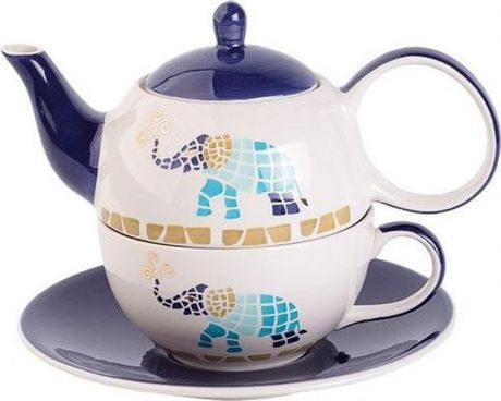 Набор чайный Gutenberg Слон Чайная пара + Чайник, 400 мл, 80051, разноцветный