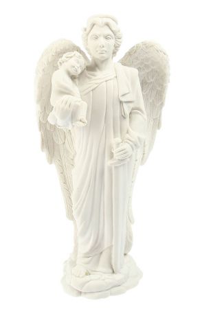 Фигурка декоративная "Ангел Хранитель с ребенком и мечом", 1505629, высота 26 см
