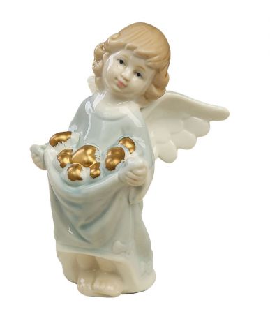 Фигурка декоративная "Ангел в голубом с множеством сердец", 3714120, 14 х 7 х 9 см