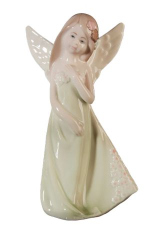Фигурка декоративная "Ангел-девочка в зеленом платье с ромашками", 16,8 х 8,5 х 5 см