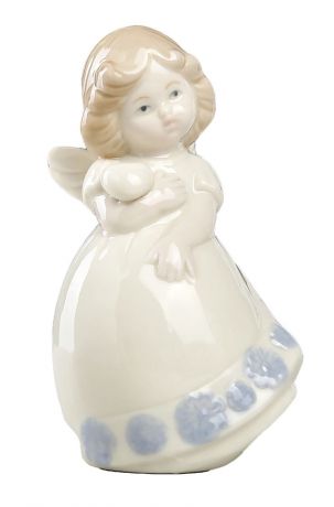 Фигурка декоративная "Ангелочек с щечками в голубом платье и с сердцем", 11,5 х 6,5 х 4,8 см