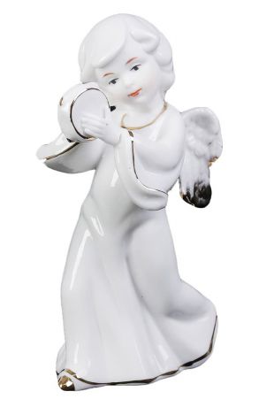 Фигурка декоративная "Ангел с бубном", 2296244, 15 х 9,5 х 9 см