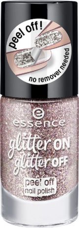 Лак для ногтей Essence Glitter on glitter off, №02, 8 мл