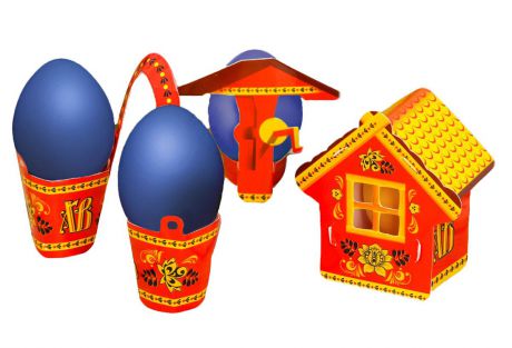 Пасхальный набор для украшения яиц "Деревенька", 2806415, 13 х 18 см