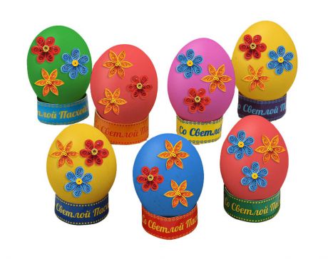Пасхальный набор для украшения яиц "Радужный квиллинг", 2806405, 13 х 18 см