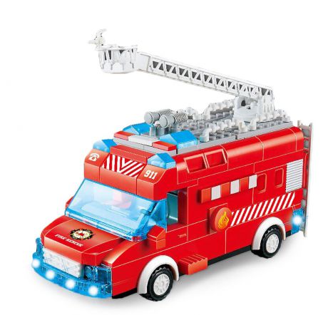 Пластиковый конструктор Пожарный фургон, блочный, 3686699