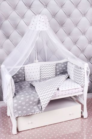 Amarobaby Комплект белья для новорожденных Royal Baby цвет серый 18 предметов