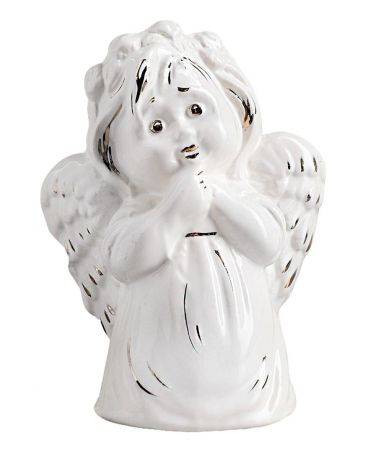 Статуэтка Керамика ручной работы "Ангел девочка", 4018564, белый