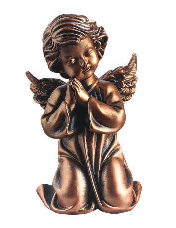 Статуэтка Premium Gips Ангел молящийся в платье, бронза, 12 х 16 х 26 см