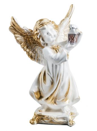 Статуэтка Premium Gips Ангел с фонарем, 15 х 23 х 37 см