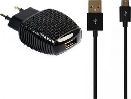 Сетевое зарядное устройство Smartbuy Nova Mkii SBP-1004MC + кабель MicroUSB, 2.1 А, черный