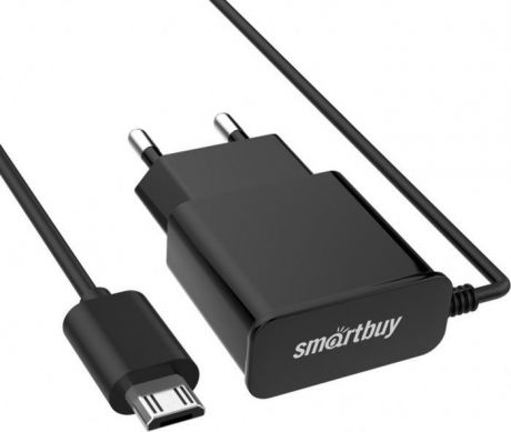 Сетевое зарядное устройство SmartBuy Flash SBP-1010 + кабель MicroUSB, 1А, черный