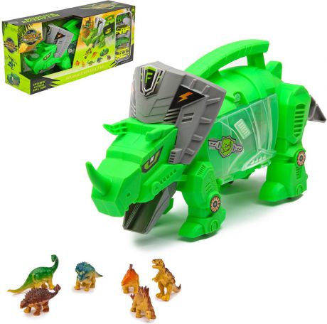 Игровой набор игрушек Динозавр, с 4 машинками и фигурками, 2920427