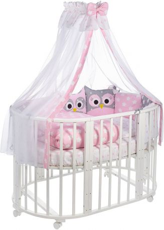 Комплект в кроватку Sweet Baby Uccellino Rosa, 420968, розовый, 10 предметов