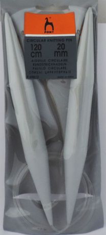 Спицы для вязания Pony, круговые, 49872, серый, диаметр 20 мм, длина 120 см, 2 шт