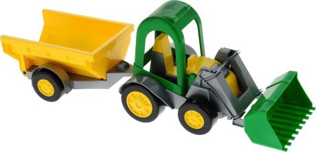 Машинка Тигрес Трактор-багги, с ковшом и прицепом, 3871599