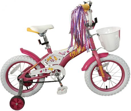Велосипед детский Stark'19 Tanuki Girl, розовый, белый, желтый, диаметр колес 14