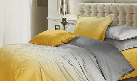 Комплект постельного белья Унисон "Омбре Luxury. Желтый шафран", 505399, евро, наволочки 70х70